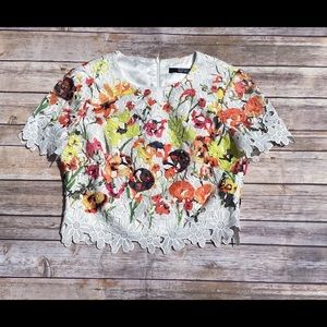 Badgley Mischka Floral Blouse Size 6